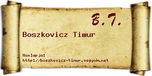 Boszkovicz Timur névjegykártya